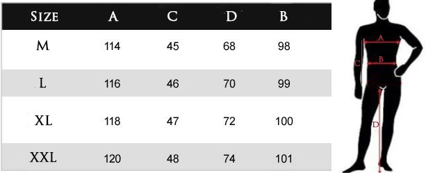 størrelseguide pyjamas model 3